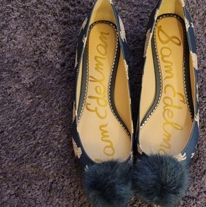 Sam Edelman blue and peach flats